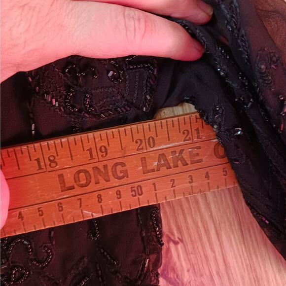 Vintage Scala Black Beaded Gothic Cardigan Size Medium - Picture 6 of 7